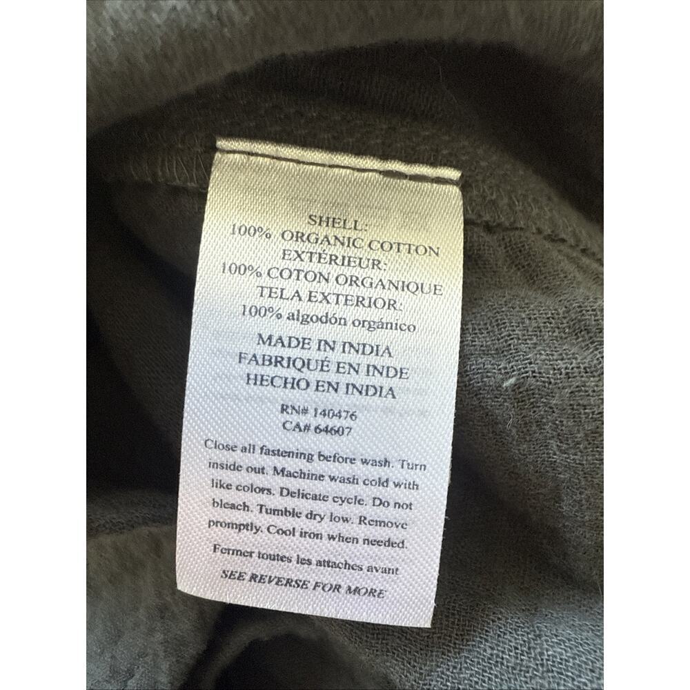 FAHERTY Dream Organic Cotton Double Gauze Desmond Blouse Washed Black Top M - Picture 7 of 8